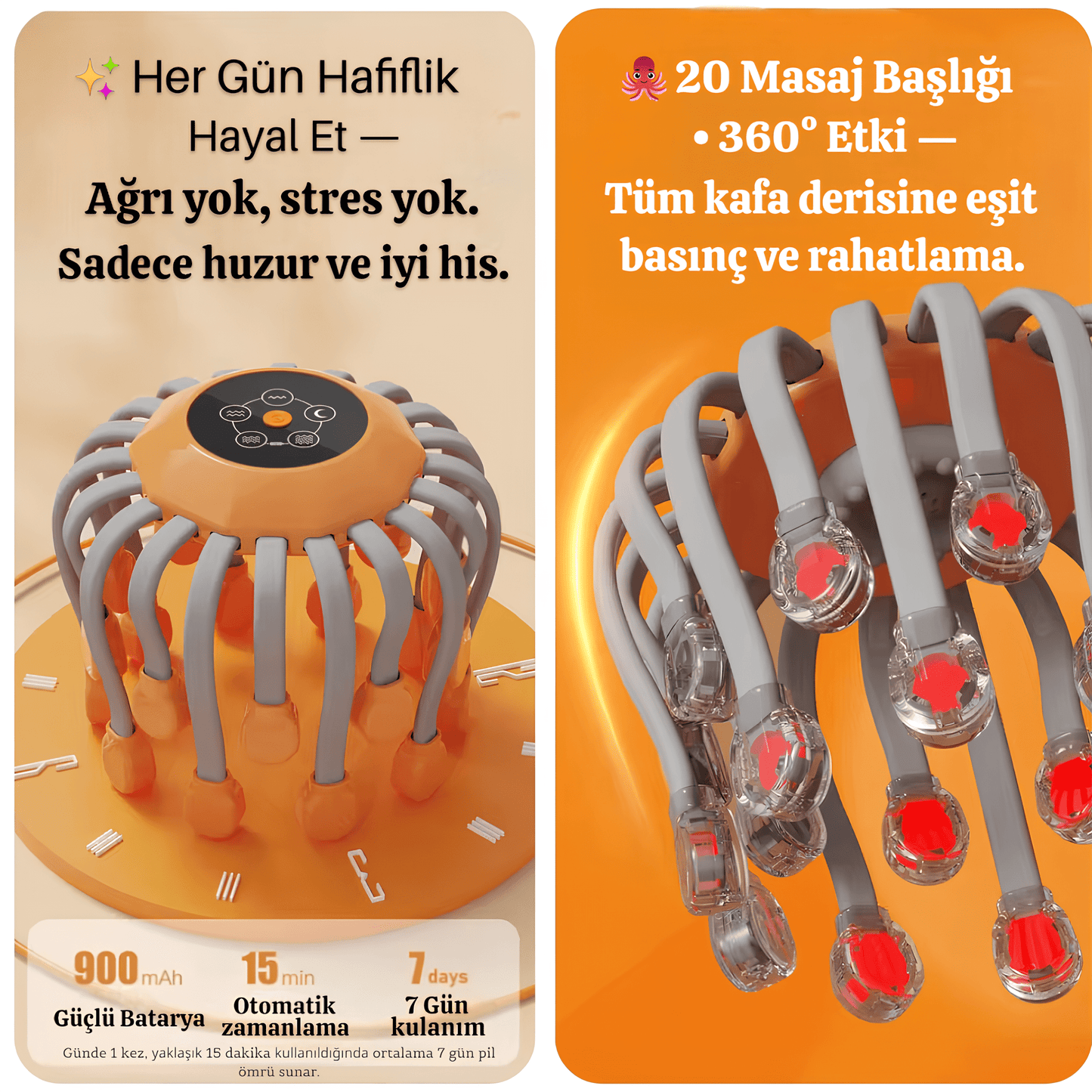 Octo™ – Premium Kafa Masaj Cihazı
